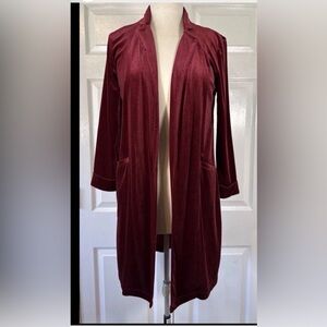 Have Los Angeles Longline Duster/ Blazer Size Med. Velvet, Burgundy, Whimsigoth